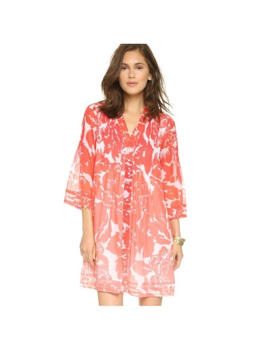 Diane Von Furstenberg Layla Floral Silk button down dress